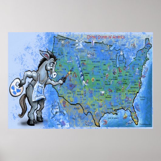 Poster Peindre l'Amérique bleu (Devant)
