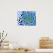 Poster Peindre l'Amérique bleu (Cuisine)