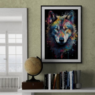 Poster Peindre le loup éclaboussé   Ai