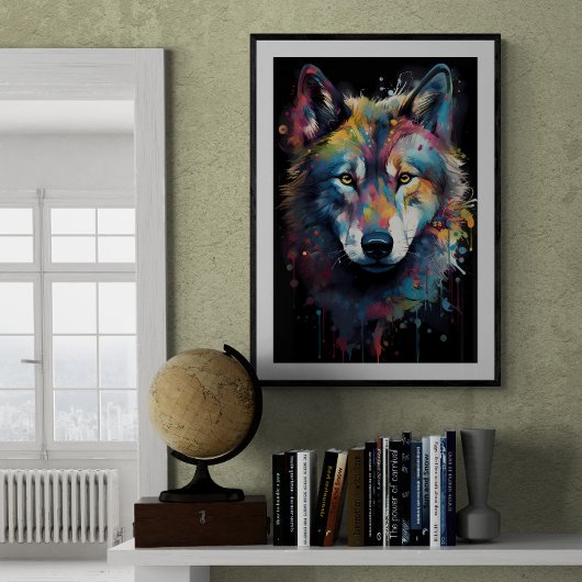 Poster Peindre le loup éclaboussé | Ai