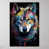 Poster Peindre le loup éclaboussé | Ai (Devant)