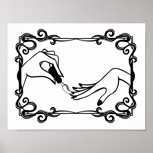 Poster Peindre le vernis à ongles est un art (Devant)