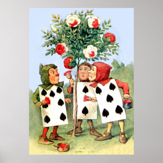 Poster Peindre les Roses de la reine au pays des merveill