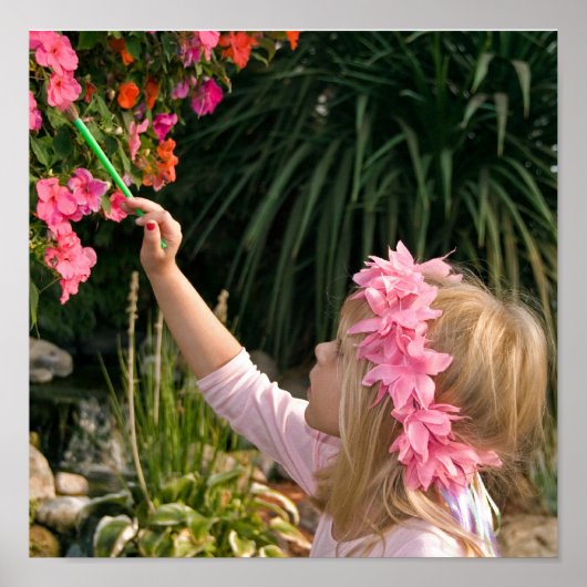 Poster Peindre Une Fleur (Devant)