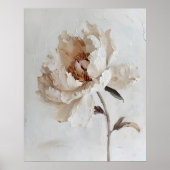 Poster Peine de pivoine blanche romantique Peinture mural (Devant)