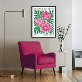 Poster Peine rose Florale Novembre Marché aux fleurs de n