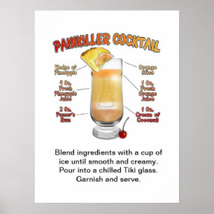 Poster PEINKILLER Cocktail Recette Art 18"x24"
