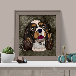 Poster peint à la main du roi fou Charles Cavalier