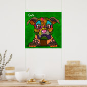 Poster peint à la main par le chien Crazy Boxer (Cuisine)