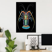 Poster peint de homard épineux (Bureau à domicile)