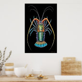 Poster peint de homard épineux (Cuisine)