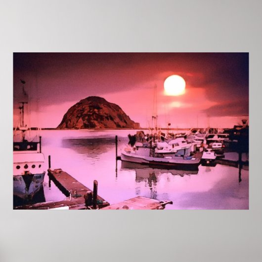 Poster peint sur les teintes du port (Devant)