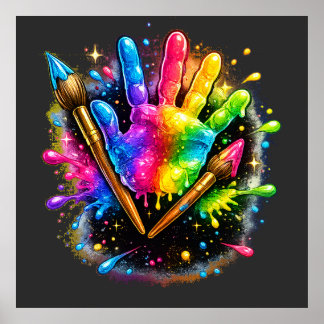 Poster Peintre Artiste Peinture Colorée