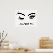Poster Peintre de maquillage Wink Eye Queen Crown Lash Ex (Cuisine)