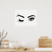 Poster Peintre de maquillage Wink Eye Queen Crown Lash Ex (Cuisine)