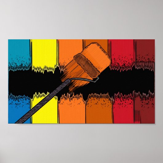 Poster peintre hobby coloré (Devant)