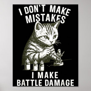 Poster Peintre Miniature Chat Dommages de Combat Miniatur