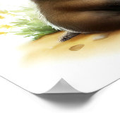 Poster Peinture 3D d'aquarelle d'un mignon blaireau de mi (Coin)