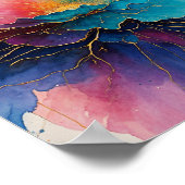 Poster Peinture à eau florale avec flottant (Coin)