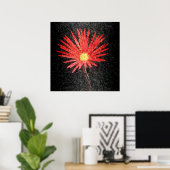 Poster Peinture à fleur marguerite rouge (Bureau à domicile)