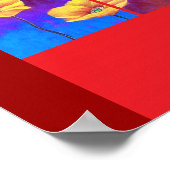 Poster Peinture à fleurs de pavot jaune - Multi (Coin)