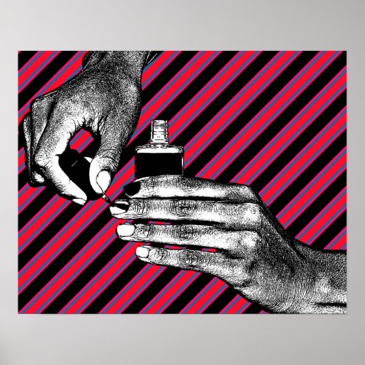 Poster Peinture à la main Fingernails Manicure Maquillage (Devant)