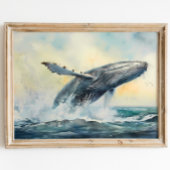 Poster Peinture à l'aquarelle de baleine à bosse