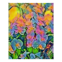 Peinture à l'aquarelle de fleurs d'orchidées multi