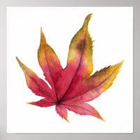 Peinture à l'aquarelle de la feuille d'érable d'au