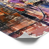 Poster Peinture à l'aquarelle de style bohémien de Londre (Coin)