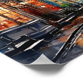 Poster Peinture à l'aquarelle de style bohémien de Londre (Coin)