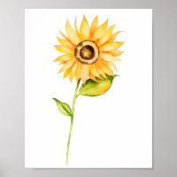 Peinture à l'aquarelle de tournesol