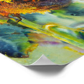 Poster Peinture à l'aquarelle de tournesol (Coin)