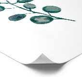 Poster Peinture à l'aquarelle du Plante vert botanique (Coin)