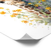 Poster Peinture à l'aquarelle Giraffe (Coin)