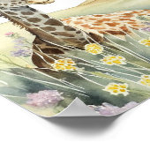 Poster Peinture à l'aquarelle Giraffe (Coin)