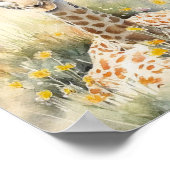 Poster Peinture à l'aquarelle Giraffe (Coin)