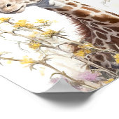 Poster Peinture à l'aquarelle Giraffe (Coin)