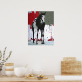 Poster Peinture à l'effiloche de cheval Pinto (Cuisine)
