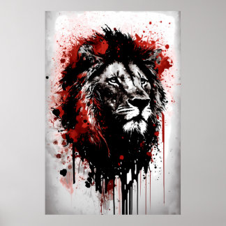 Poster Peinture à l'encre de lion
