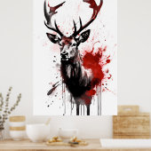 Poster Peinture à l'encre de rennes (Cuisine)