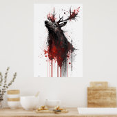 Poster Peinture à l'encre d'un wapiti (Cuisine)