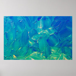 Poster Peinture à l'huile à main, taches de peinture et d