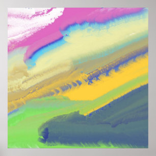 Poster peinture à l'huile abstraite colorée