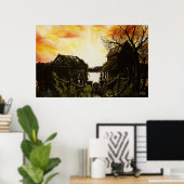 Poster Peinture à l'huile d'affiche de porte (Bureau à domicile)