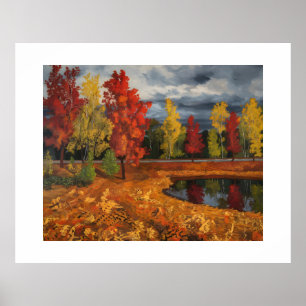 Poster Peinture à l'huile d'automne sur toile - Vibrant