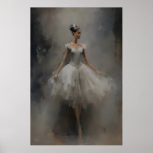 Poster Peinture à l'huile de ballet de ballerine, Dark Ac
