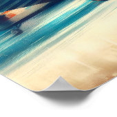 Poster Peinture à l'huile de biplane Vintage (Coin)