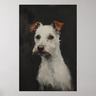 Poster Peinture à l'huile de chien Terrier Jack Russell v