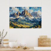 Poster Peinture à l'huile de Dolomites (Cuisine)